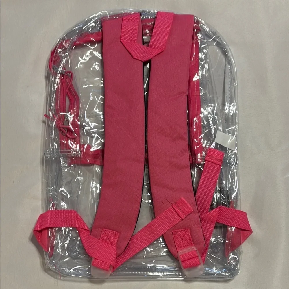 Clear Backpack Pink 17